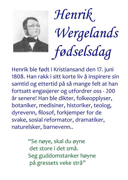 Henrik Wergelands  fdselsdag